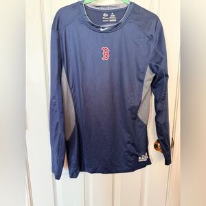 Men’s Nike Blue Long Sleeve Shirt with Boston Red Sox logo Size Large